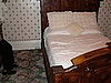 In the John Morse room..right there on the floor is where the body of Mrs. Borden was found. She was killed first and had many w