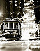 A cable car on California St.