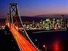 The Bay Bridge and financial district skyline
