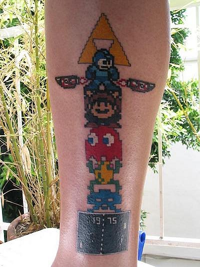 Special bonus points for also being a vintage video game tattoo.