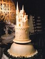 a castle on a cake . normally i would say its corny and everything but this actually looks cute . only question is - how do you 